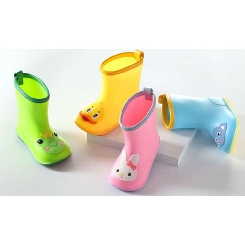Classic Children Cute Shoes PVC Rubber Kids Cartoon Shoes Water Girls And Boys Casual Four Seasons Through Shoes Waterproof Rain