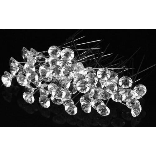 DHL 100set 100pcs/set 6*40mm Rhinestone Head Sewing Pins Stitching Needles Corsages Pins shoe Sewing