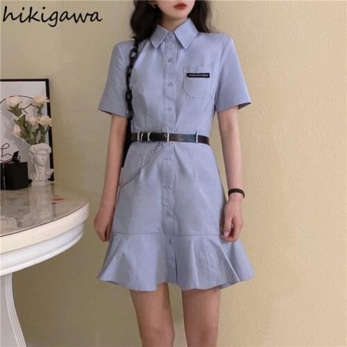 HIKIGAWA Solid Summer Dresses
