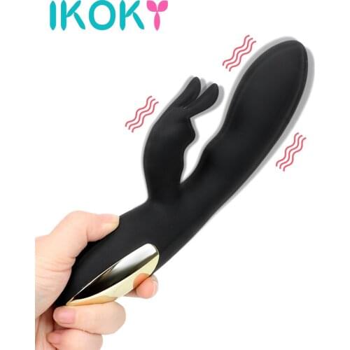 IKOKY Silicone Rabbit Vibrator Clitoris Stimulator G-spot Sex Toys for Women Adult Products Sex Shop