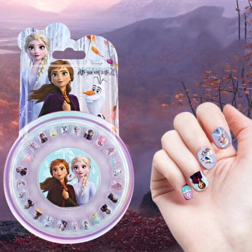 Creative Frozen 2 Elsa Anna Girls Nail Stickers Makeup Set Pretend Play Disney Toys Kids Gift Children Nail Decoration Supplies