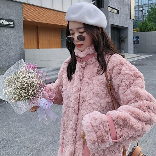 Lucyever Pink Fur Coats