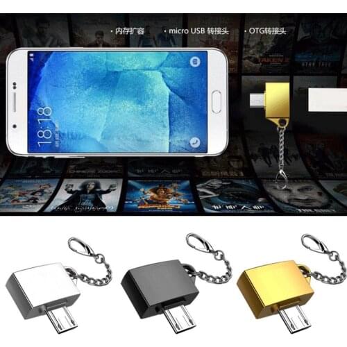 Metal Micro USB Male To USB 2.0 A Female OTG Converter Adapter With Key Chain Cell Phone Adapter Accessories for samsung xiaomi