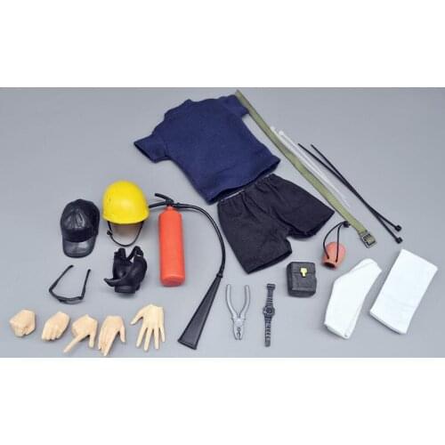 1/6 Soldier Model Modern Exploration Engineering Biochemical Mask Fire Helmet Helmet Axe Head Cover Action Figure Accessories