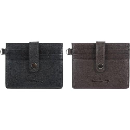 Fashion Men Slim PU Leather Wallet Coin Purse Credit Card Holder Business Change Pocket Case