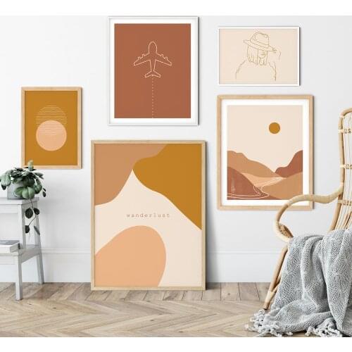 Morandi Bohemian Travel Decorative Wall Art Pictures Canvas Paintings Creative Home Decoration Accessories Room Decor