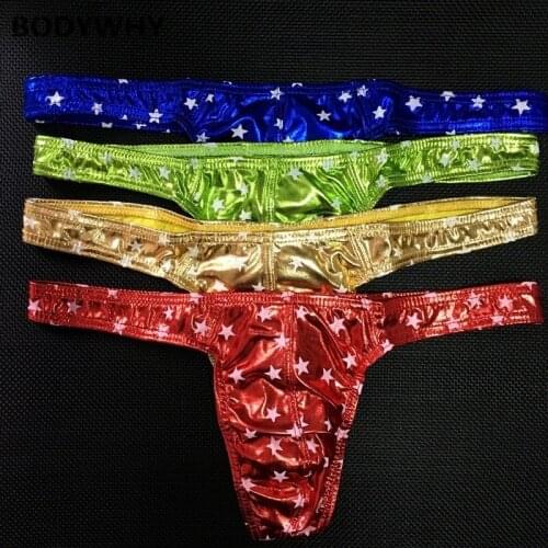 Mens Underwear Wholesale Leather Leather Underwear Stage Catwalk Stars Print Mens Thong xxdz