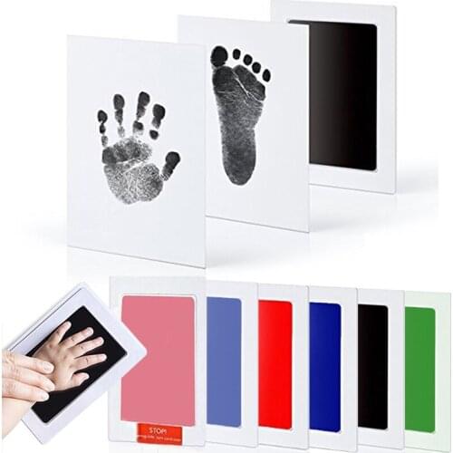 Baby Care Non-Toxic Baby Handprint Footprint Imprint Kit Baby Souvenirs Casting Newborn Footprint Ink Pad Infant Clay Toy Gifts