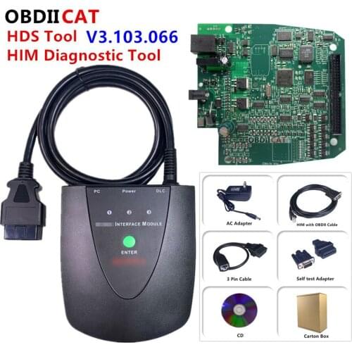 OBDIICAT-Newest Version V3.103.066 HDS HIM With Double Board Diagnostic Tool For Hon-da With Z-TEK USB1.1 To RS232 Connector
