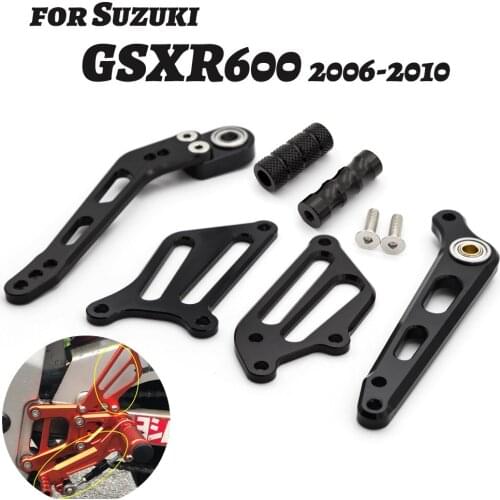 For Suzuki GSXR600 GSX-R GSXR 600 2006-2010 Aluminum Motorcycle Rearset Footrest Footpeg Brake Gear Shift Shifter Lever + Wing