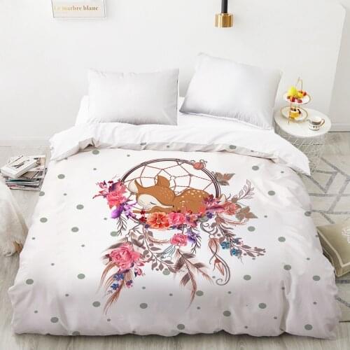 Nordic Duvet cover Quilt/Blanket/Comfortable Case Luxury Bedding 140x200 150x200 for Home 3D Print Dreamcatcher Sika deer