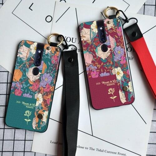 Luxury 3D Flower Case For OPPO Find X2 Pro Neck Lanyard Silicone Cover For OPPO A5 A9 2020 F7 Youth F9 A11X F11 F17 Pro