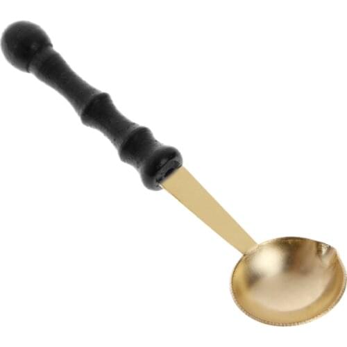 Scrapbooking SBrass&Wood Spoon For Melt Wax Melted Dissolve Wax Seal Stamp Envelope Craft Stamp Wax Seal Stamp