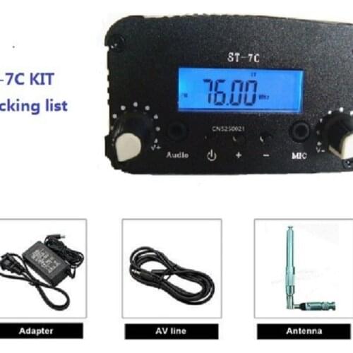 St-7C 7W/1W FM stereo PLL transmitter +Small Antenna + Power supply