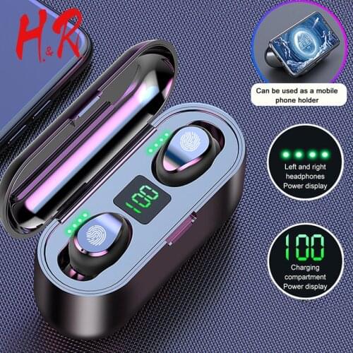 NEW F9 TWS Wireless Bluetooth Earphone Sport Headphone Touch Mini Earbuds Stereo Bass Noise Cancelling Headset For Xiaomi iPhone