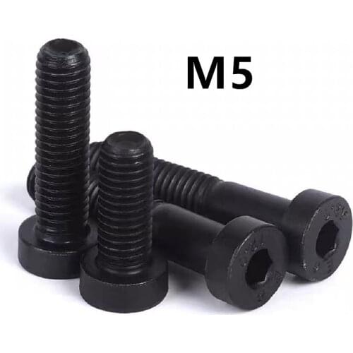 20PCS DIN7984 M5x8/10/12/16/20/25mm Steel with black hex socket thin short cap head screw