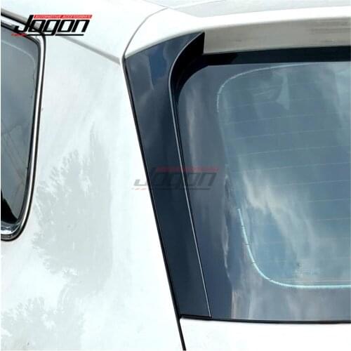 2pcs ABS Black For Skoda Kodiaq 2016 2017 2018 2019 2020 Car Back Rear Window Side Spoiler Wing Splitter Cover Trim Accessories