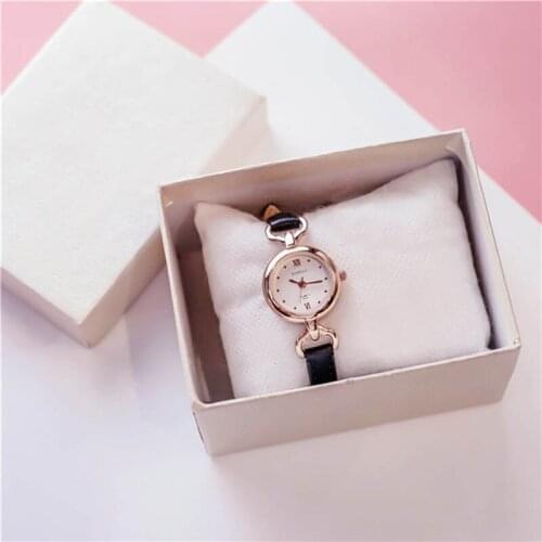 Women Girl Simple Quartz Wrist Watch PU Leather Strap Mini Thin Dial Watches SUB Sale