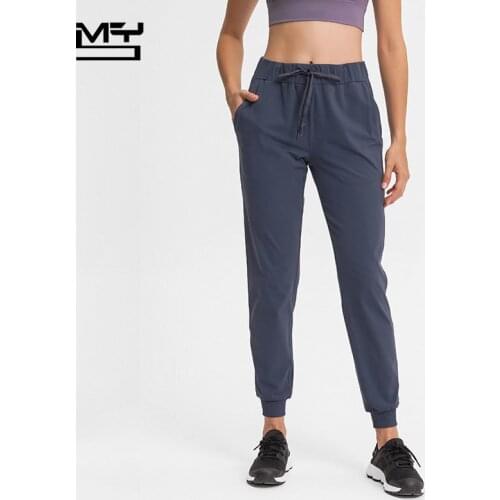 2021 Sport Trousers Women High Waist GYM Workout Squat Proof Yoga Pants With 2 Side Pocket Fitness Running Elastic Sweatpants