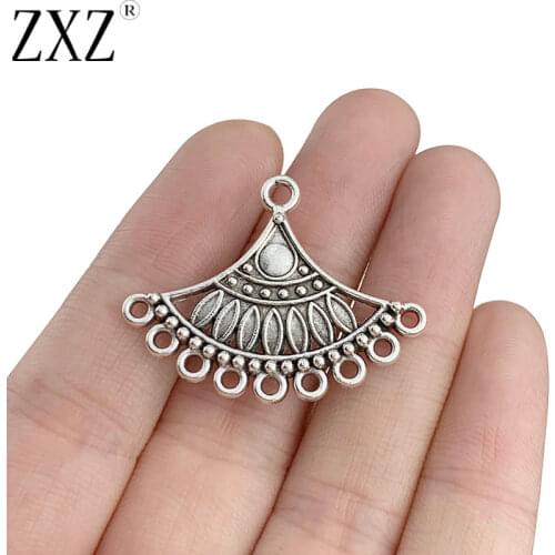 ZXZ 20pcs Tibetan Silver Earring Chandelier Connector Charms Pendants DIY Earrings Jewelry Making Accessories