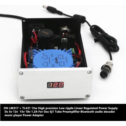 TL431 15w High precision Low ripple Linear Regulated Power Supply Dc 5v 12v 1.2A for DAC music player Bluetooth audio decoder