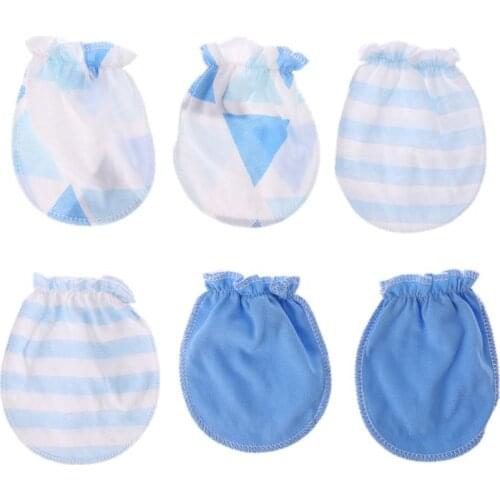 3Pairs Fashion Baby Anti Scratching Gloves Newborn Protection Face Cotton Scratch Mittens E06F
