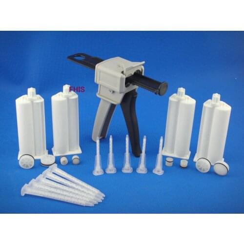 4pcs 4:1 Cones and Mixing Tube Silicone Glue Adhesive Bonding Extrusion Tool 50ml 4:1 Manual AB Glue Gun