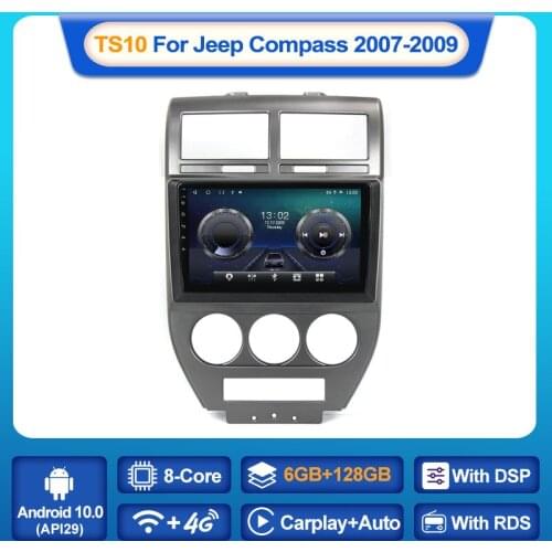 8-Core 4G LTE 2din Car Radio Android Multimedia Player Autoradio 2 Din Touch Screen for Jeep Compass 2006-2010 GPS Navigation BT
