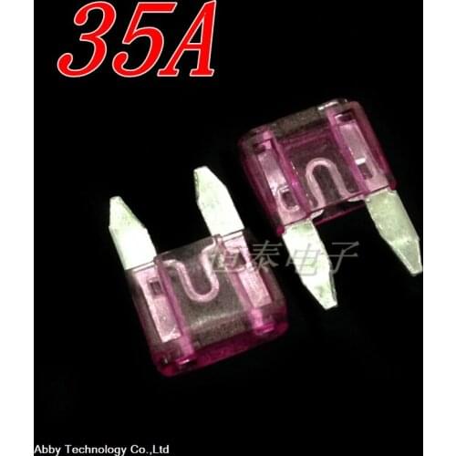 Free shipping 100pcs/lot AMP Mini Car Fuse 35A 35 AMP 32V Mini Size Boat Truck Blade Fuse