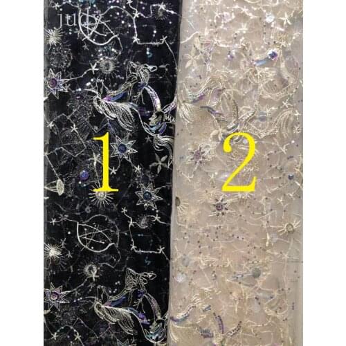 Sequin fabric stock 5yards ZXJ06# Lovely 2 - color sequined embroidery thread for bridal wedding dress/sawing