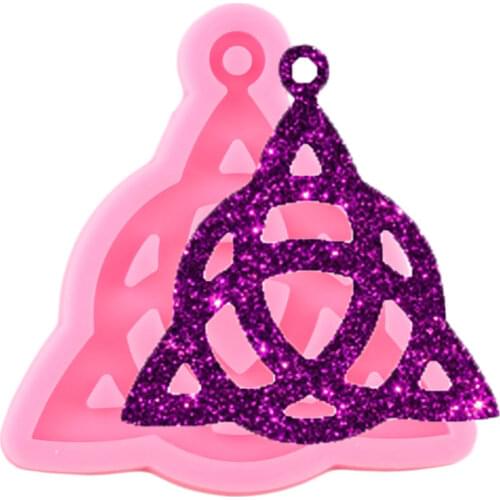 Shiny Glossy Necklace Jewelry Epoxy Mould DIY Geometric Crafting Keychain Silicone Resin Mold Pendant Polymer Clay Moulds