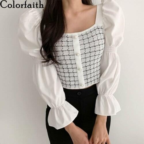 Colorfaith Short Sleeve Blouses