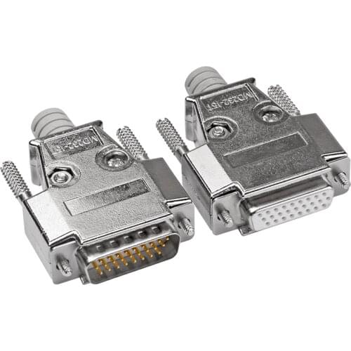 DB26 Male/Female Socket Gold-Plated Copper Straight Leg Connector 26 Pin D-SUB 3 Row Harpoon Welding Plate Socket Rivet