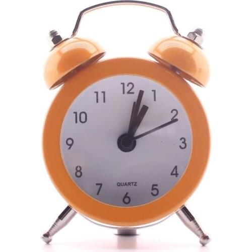 Deco Elite Mini Metal Table Top Alarm clock Orange desk clock relogio de mesa настольные часы reloj de escritorio