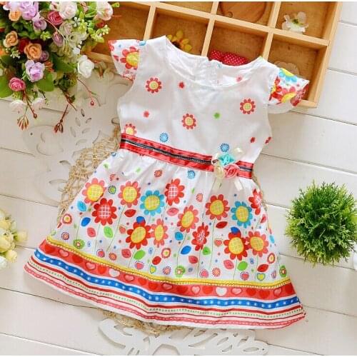 Kids girls Princess Dress Lovely Baby Girls Sundress Flower Dress toddler girl baby short sleeve dresses