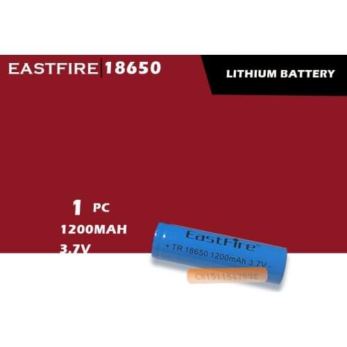 EastFire 1pcs Batteries LED 18650 1200mah Li-Ion Battery 3.7v Lithium Rechargeable Battery Blue High Capacity For Flashlight