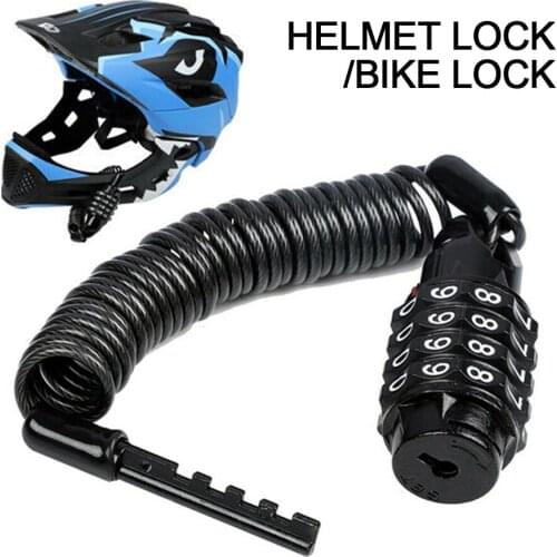 Classic Bicycle Helmet Lock Durable Practical Multi-functional 4 Digit Combination Steel Wire Cable Lock Backpack Lock