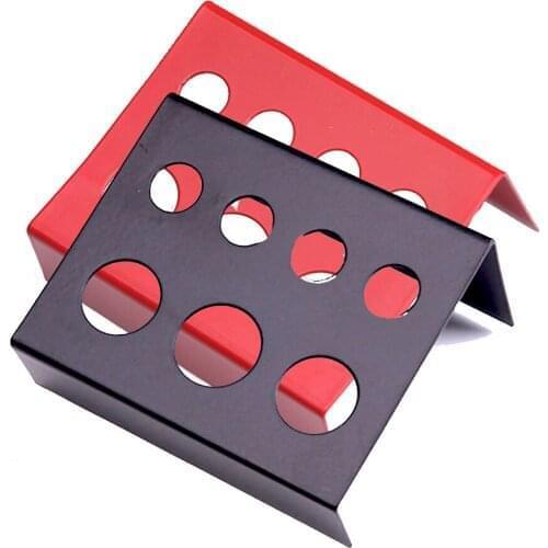 7 Holes Container Stand Tattoo Pigment Accessories Stainless Steel Supplies Glass Cup Holder for Permanent Makeup Use Black Red