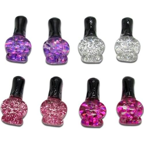 LF 50Pcs Nail Polish Resin Bottle Decoration Craft Flatback Cabochon Embellishments For Scrapbooking Kawaii Cute Diy Accessories