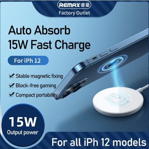 REMAX Magka Series Magnetic Charger Fast 15W Wireless Charging Smart Phone Station Chargers Iphone 12 11 x 8