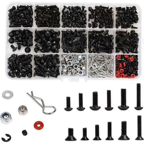 M3 M4 Metal Screws Nuts Shell Buckle Pin Plastic Box for 1/8 1/10 Crawler HSP Traxxas TAMIYA CC01 4WD Axial SCX10 RC Car