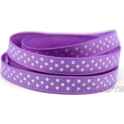 3/8" 10MM Grosgrain Ribbon Printed Dots DIY Crafts Wedding 10 Yards/roll Band