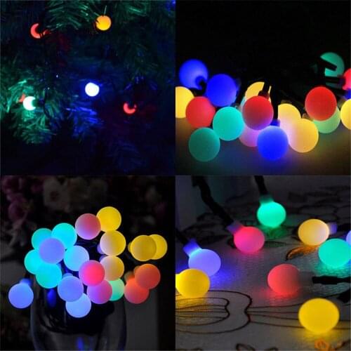 7M Solar String Christmas Lights Outdoor 23 ft 50 LED 2Mode Waterproof Ball Garden Blossom Lighting Party Home Decoration