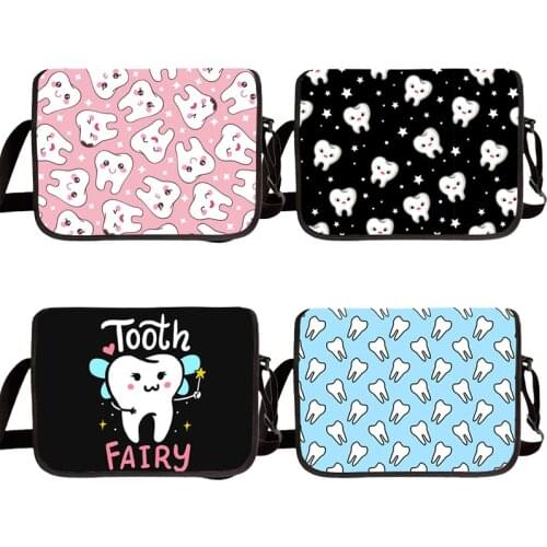 Lovely Cartoon Teeth Fairy Big Crossbody Bag Women Casual Portable Shoulder Bags Girls Big Messenger Bag Handbag For Travel