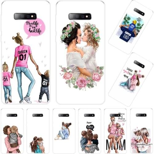 Super Dad Mom Baby Girl Fashion Family Phone Case For Samsung Galaxy S5 S6 S7 S8 S9 S10 S10e S20 edge plus lite