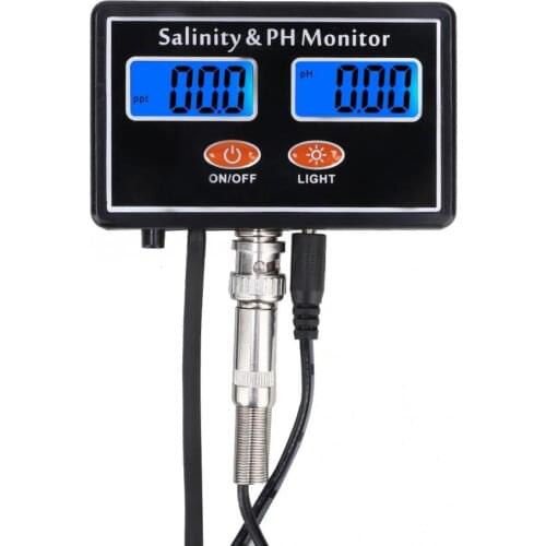 New Professional 220V 2 in1 Online PH Salinity Monitor PH Meter Salinity Tester for Aquarium Pool Water Quality Tester Tool