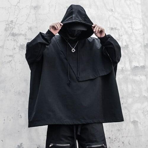 Oversized Sweatshirts Hoodies Men Punk Clothes Tactical Function Hoodded Pullover Man Japanese Streetwear Techwear Hoody Autumn