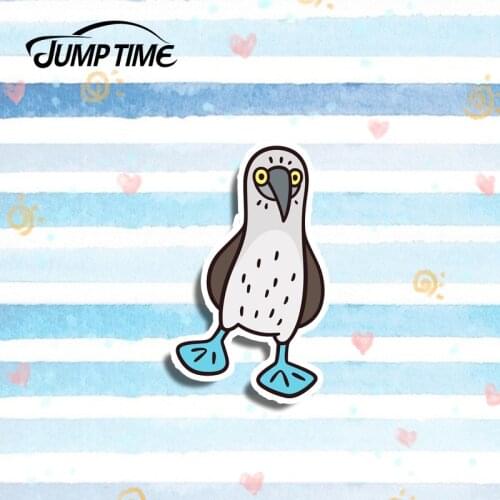 Jump Time 13cm x 7.7cm Funny Blue Footed Booby Bird Decal Car Styling Cute Car Stickers Vinyl Decor Car Window Bumper Trunk