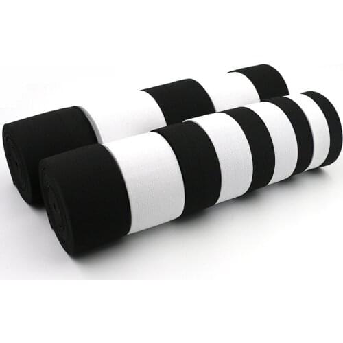 High-Elastic 10-60mm/5m Flat knitting Elastic Band Elastic Rope Rubber Band Elastic Line DIY Sewing Accessories White and black