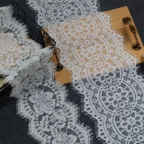 High-grade Cotton Bone Eyelashes Lace Fabric Fringe Embroidery Bone Thread Fabric Handmade DIY Clothing Accessories RS3318
